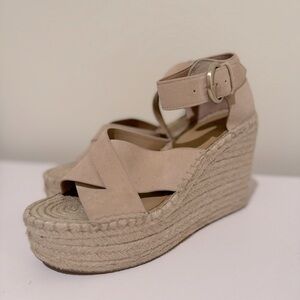 Marc Jacob’s Pink Tan Wedges Leather Suede